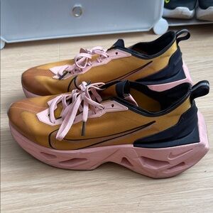 Nike Women's Pink and Gold Sneakers